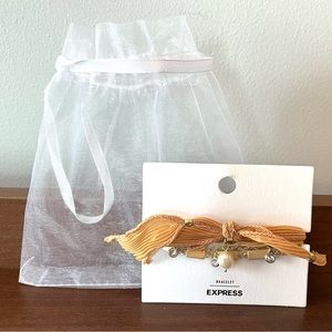 Express Layered Blush Fabric and Mixed Metal Bracelet New